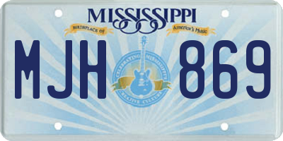 MS license plate MJH869