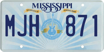 MS license plate MJH871