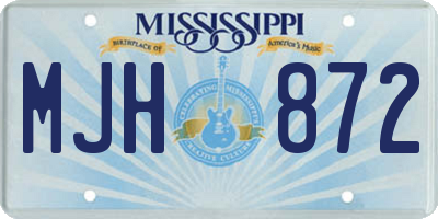 MS license plate MJH872