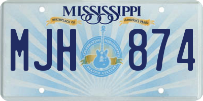 MS license plate MJH874