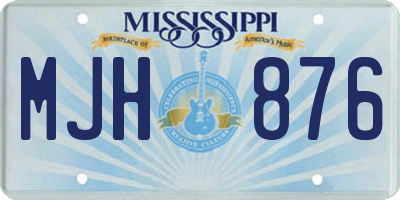 MS license plate MJH876