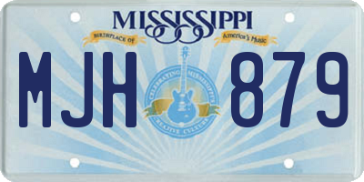 MS license plate MJH879