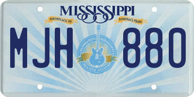 MS license plate MJH880