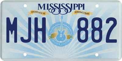 MS license plate MJH882