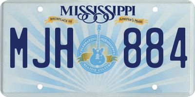 MS license plate MJH884