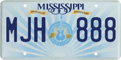 MS license plate MJH888