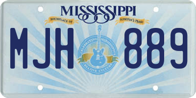 MS license plate MJH889