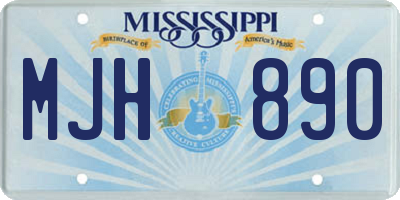 MS license plate MJH890
