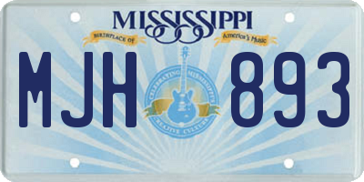 MS license plate MJH893