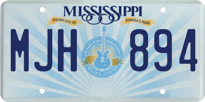 MS license plate MJH894