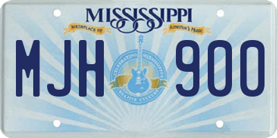 MS license plate MJH900