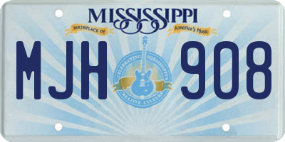 MS license plate MJH908