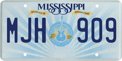 MS license plate MJH909