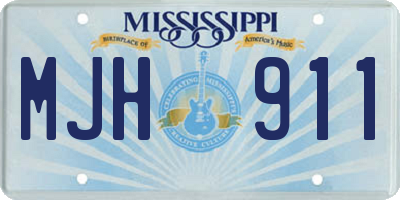 MS license plate MJH911