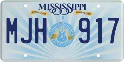 MS license plate MJH917