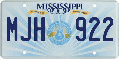 MS license plate MJH922