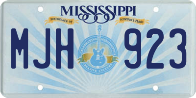 MS license plate MJH923