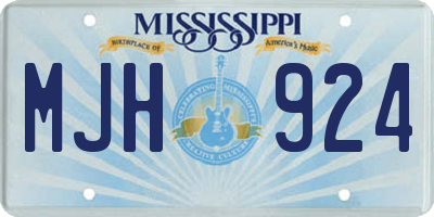 MS license plate MJH924