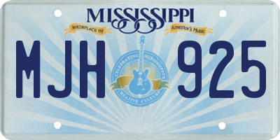 MS license plate MJH925