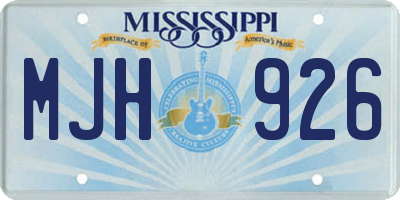 MS license plate MJH926