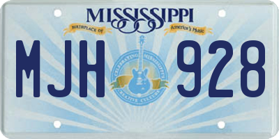 MS license plate MJH928