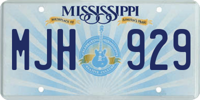 MS license plate MJH929