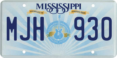 MS license plate MJH930