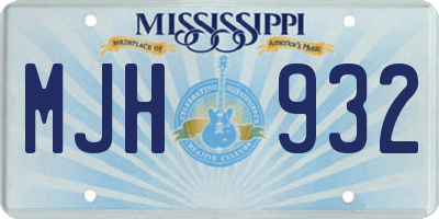 MS license plate MJH932