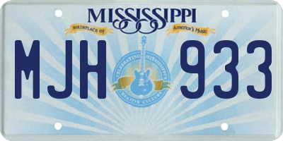 MS license plate MJH933