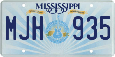 MS license plate MJH935