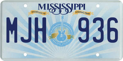 MS license plate MJH936