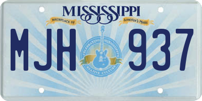 MS license plate MJH937