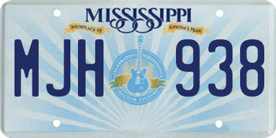 MS license plate MJH938