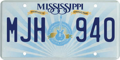 MS license plate MJH940