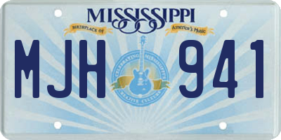 MS license plate MJH941