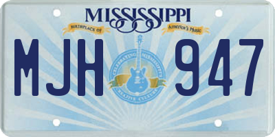 MS license plate MJH947