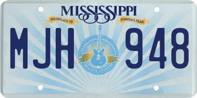 MS license plate MJH948