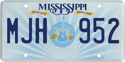 MS license plate MJH952