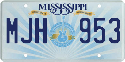 MS license plate MJH953