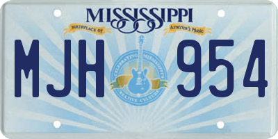 MS license plate MJH954