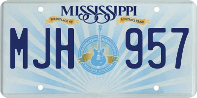 MS license plate MJH957