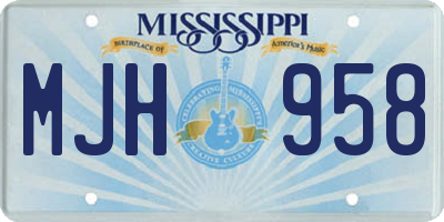 MS license plate MJH958
