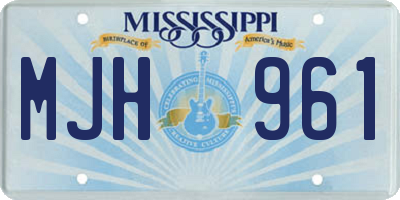 MS license plate MJH961
