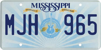 MS license plate MJH965