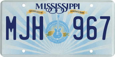 MS license plate MJH967