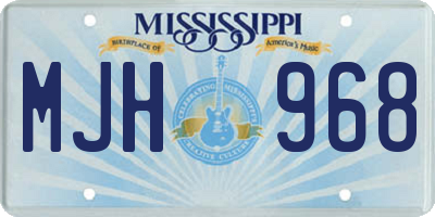 MS license plate MJH968
