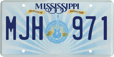 MS license plate MJH971