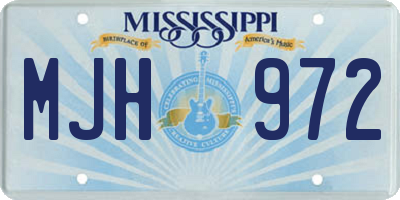 MS license plate MJH972