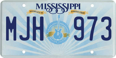 MS license plate MJH973