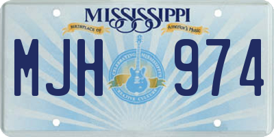 MS license plate MJH974